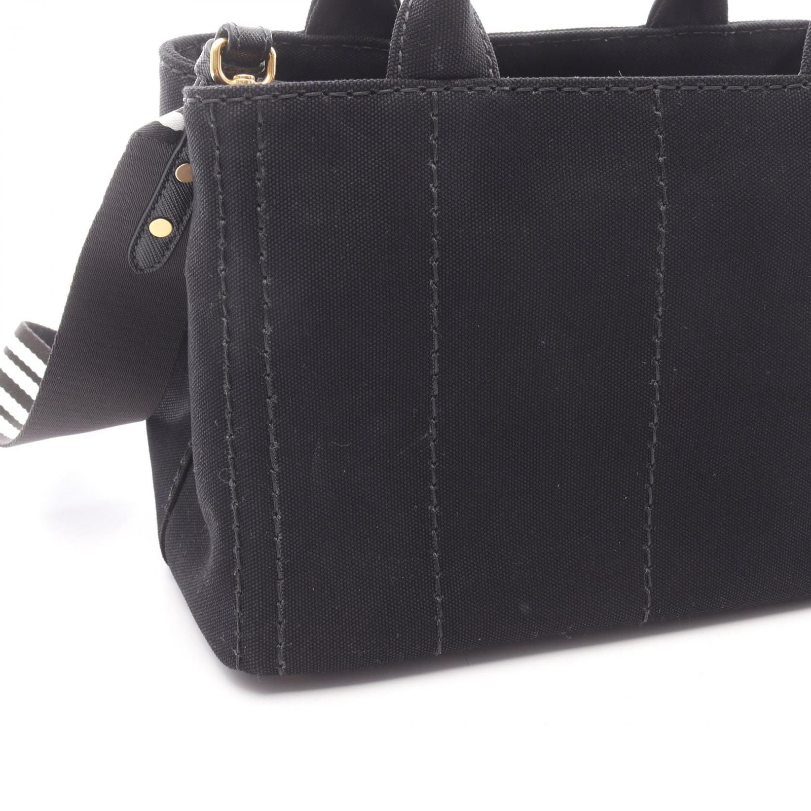 Prada Tote Canapa 2-Way Black Canvas — view 8