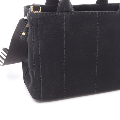 Prada Tote Canapa 2-Way Black Canvas — view 8