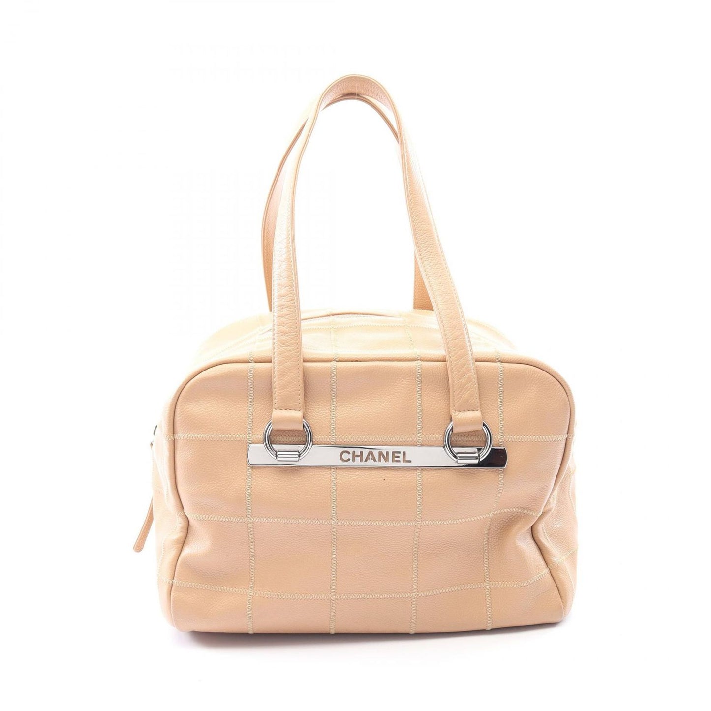 Chanel Tote Choco Bar Beige Calf Shoulder Bag