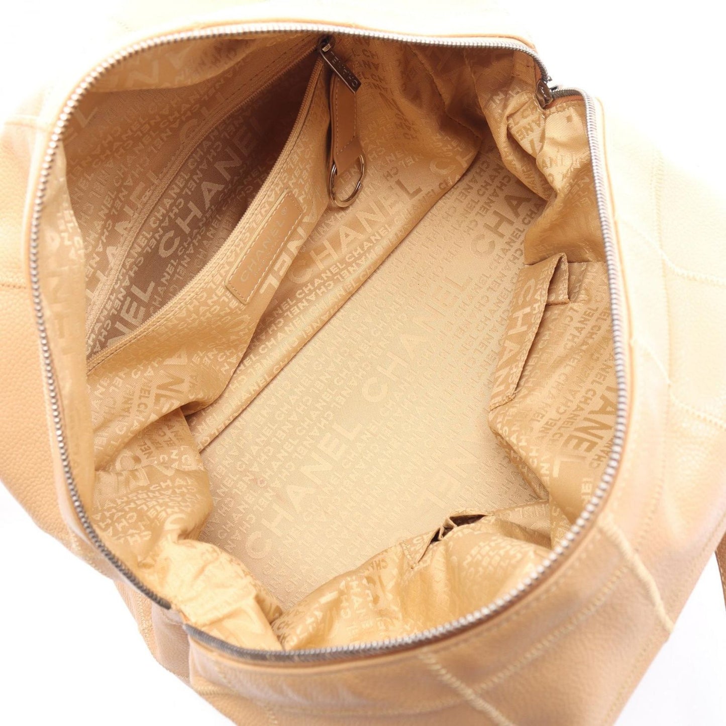 Chanel Tote Choco Bar Beige Calf Shoulder Bag — view 3