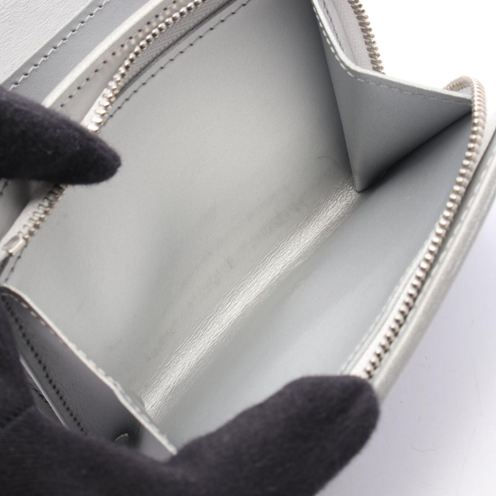 Louis Vuitton Bifold Wallet Portefeuille Iris Compact Silver Leather — view 4