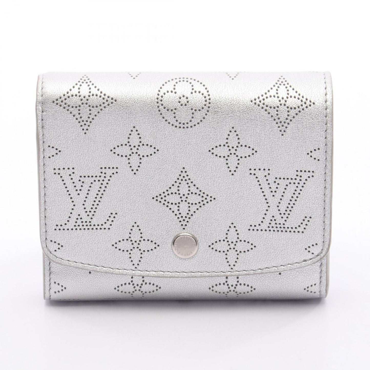Louis Vuitton Bifold Wallet Portefeuille Iris Compact Silver Leather