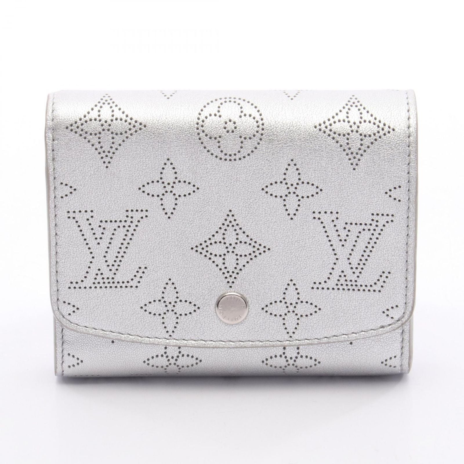 Louis Vuitton Bifold Wallet Portefeuille Iris Compact Silver Leather