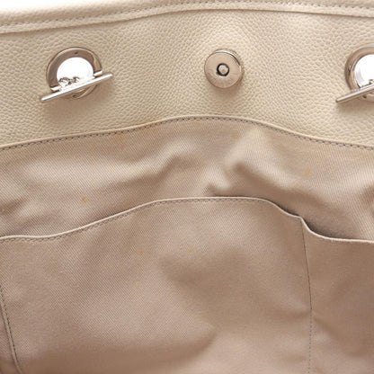 Chanel Tote Deauville Ivory Leather Chain MM — view 9