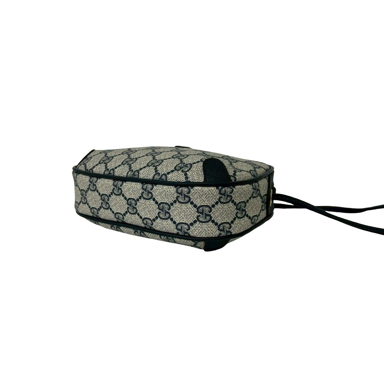 Gucci Vintage Sherry Line GG Logo Leather Shoulder Bag Pochette Navy — view 8