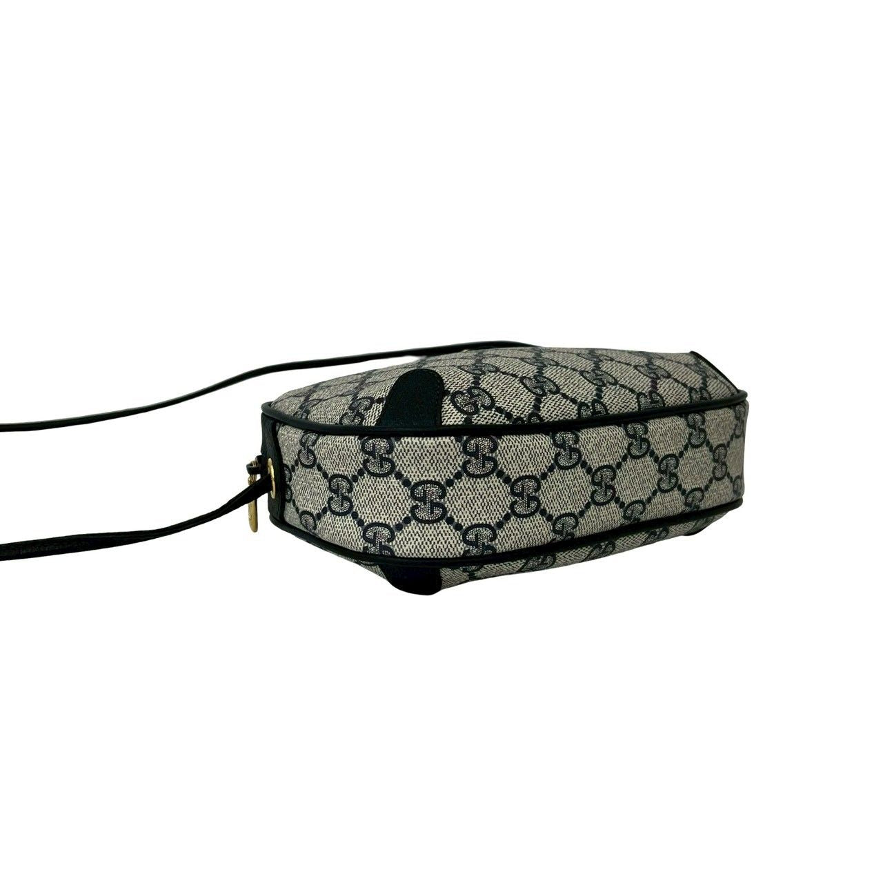 Gucci Vintage Sherry Line GG Logo Leather Shoulder Bag Pochette Navy — view 7