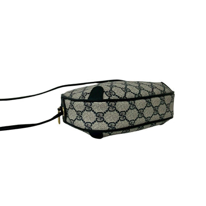 Gucci Vintage Sherry Line GG Logo Leather Shoulder Bag Pochette Navy — view 7