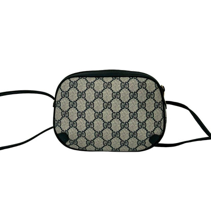 Gucci Vintage Sherry Line GG Logo Leather Shoulder Bag Pochette Navy — view 3