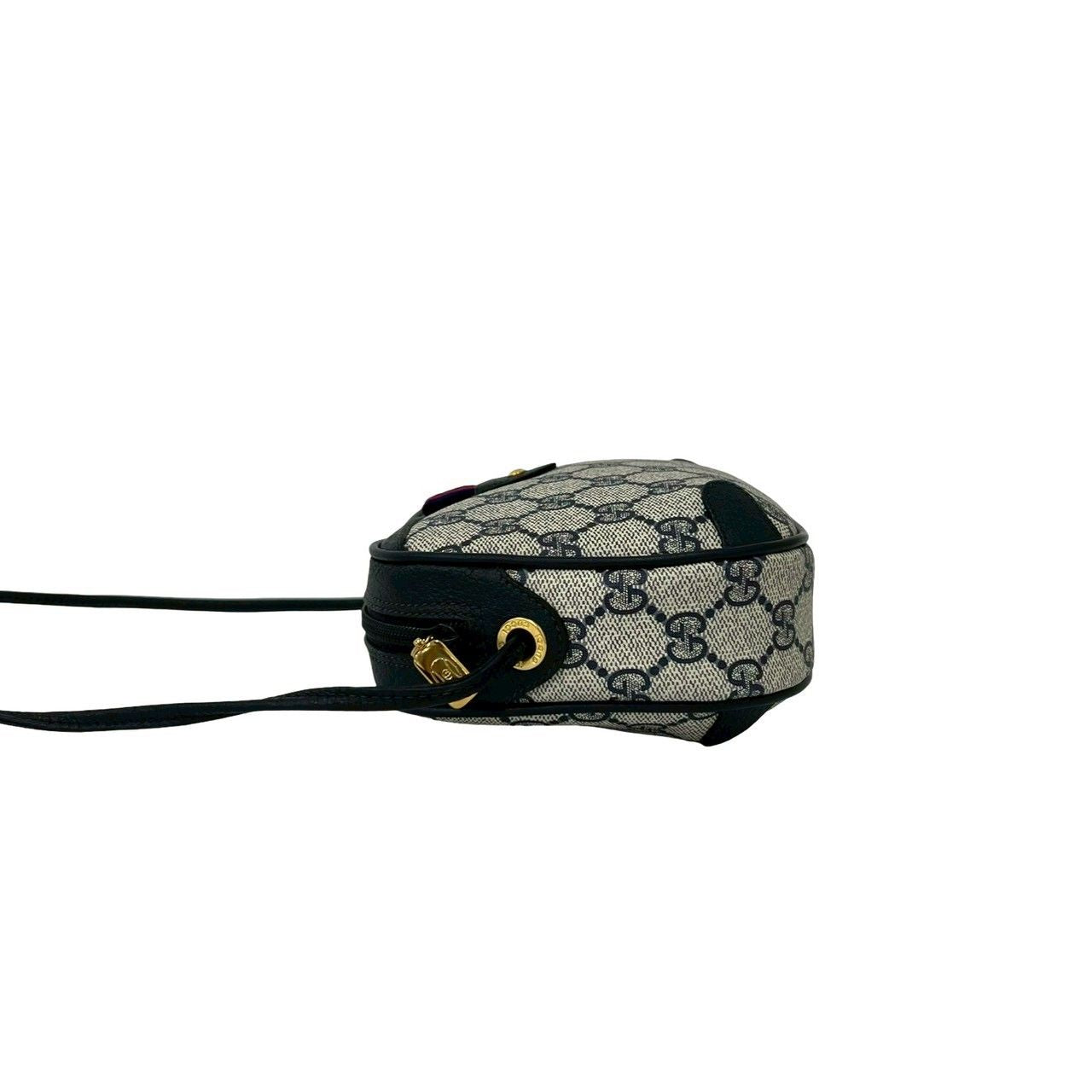 Gucci Vintage Sherry Line GG Logo Leather Shoulder Bag Pochette Navy — view 5