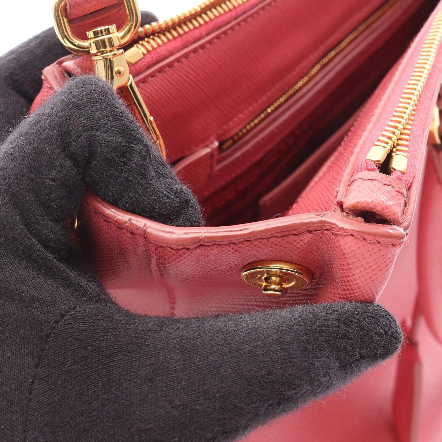 Prada Handbag Saffiano Lux Galleria 2-Way Pink Leather Tote — view 5