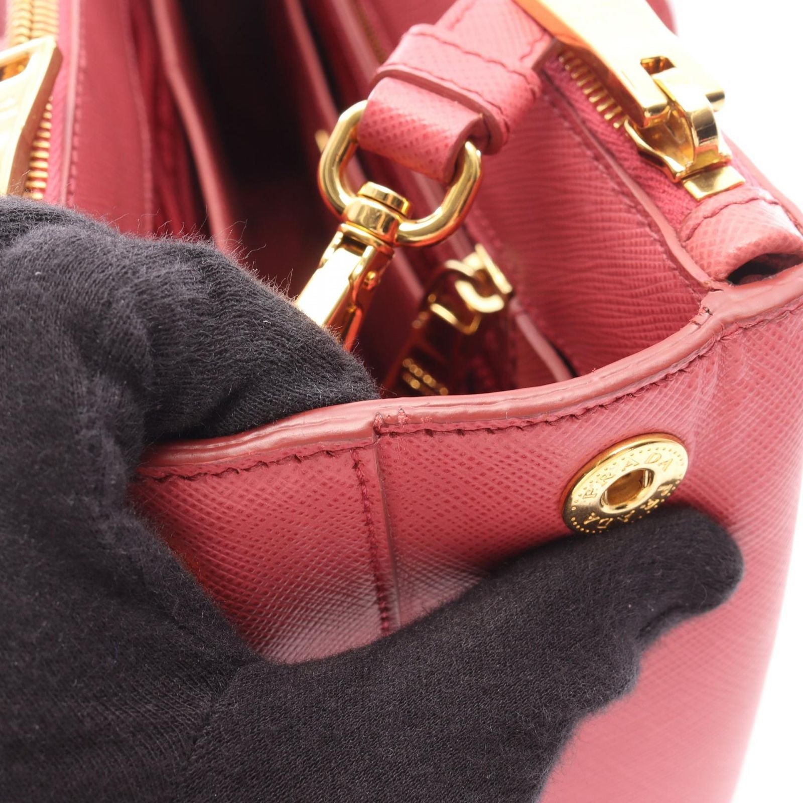 Prada Handbag Saffiano Lux Galleria 2-Way Pink Leather Tote — view 8