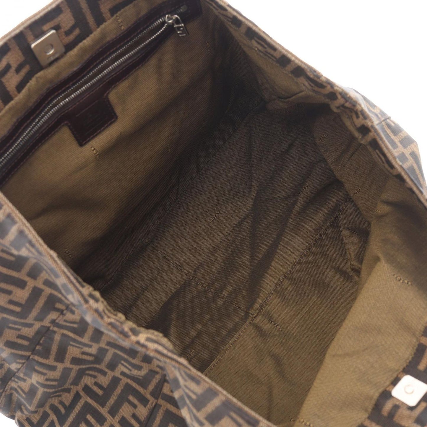 Fendi Tote Zucca Brown Canvas Leather — view 3
