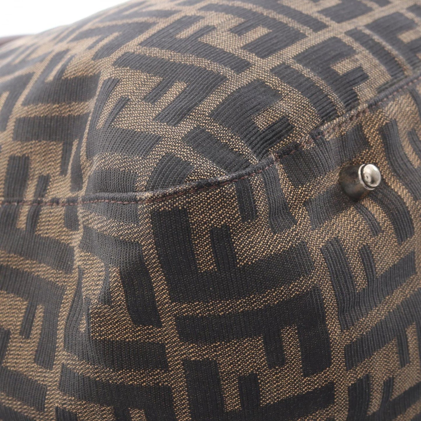 Fendi Tote Zucca Brown Canvas Leather — view 6