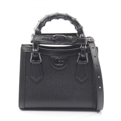 Gucci Tote Diana Mini Bamboo 2-Way Black Leather