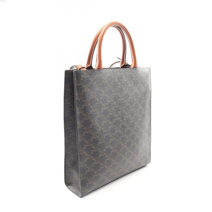 Celine Tote Small Vertical Cover Triomphe 2-Way Brown Dark Canvas Leather — view 2