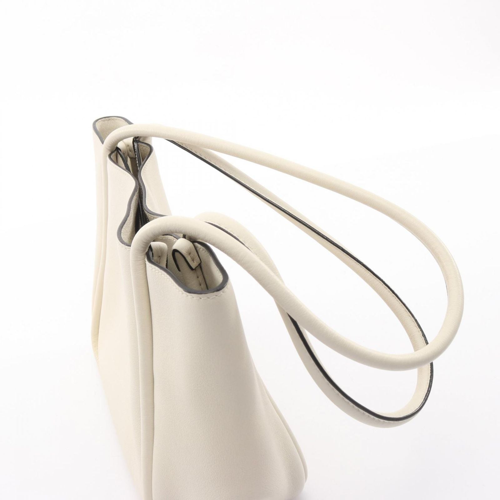 Prada Tote Soft Grain Triangle Logo White Leather Mini — view 7
