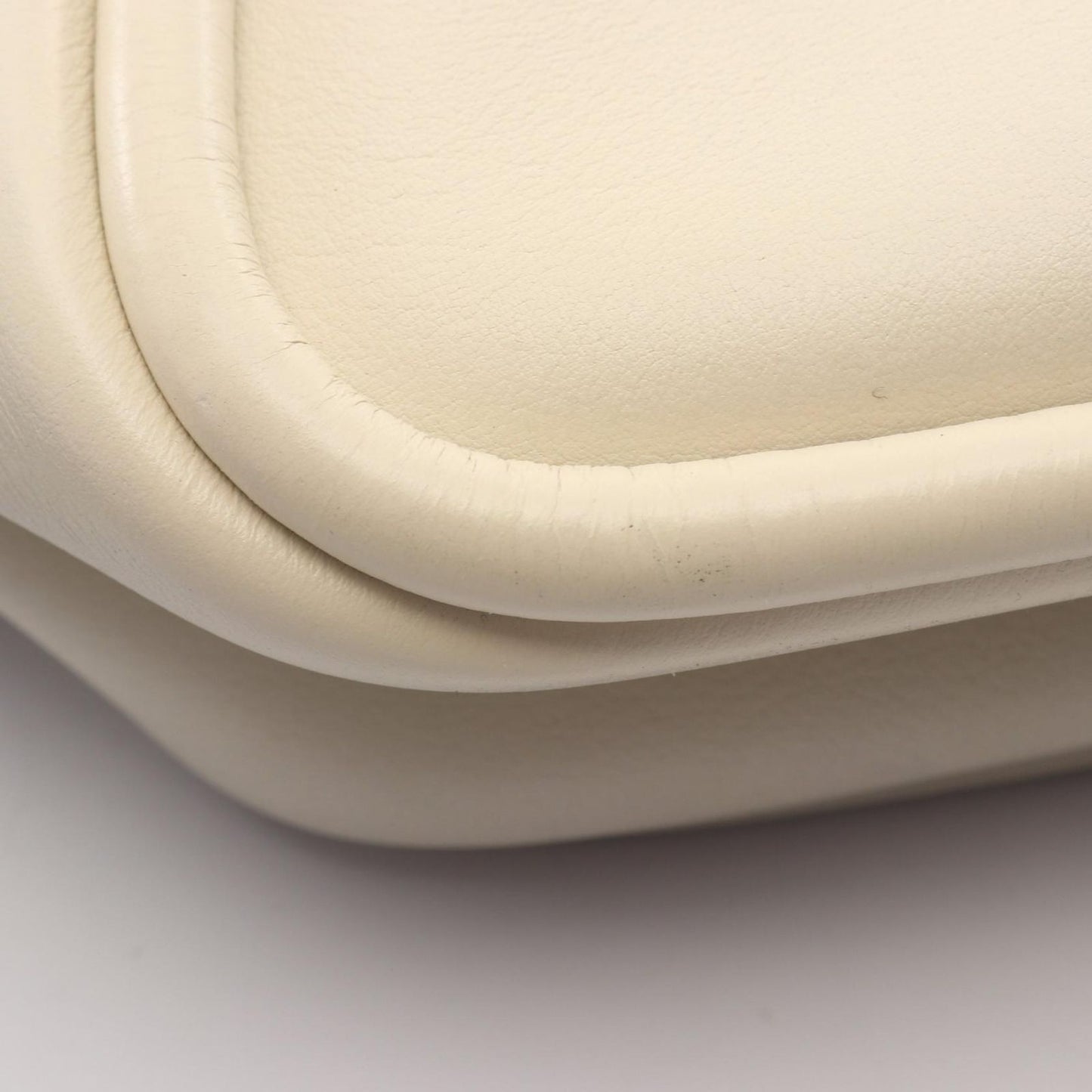 Prada Tote Soft Grain Triangle Logo White Leather Mini — view 8
