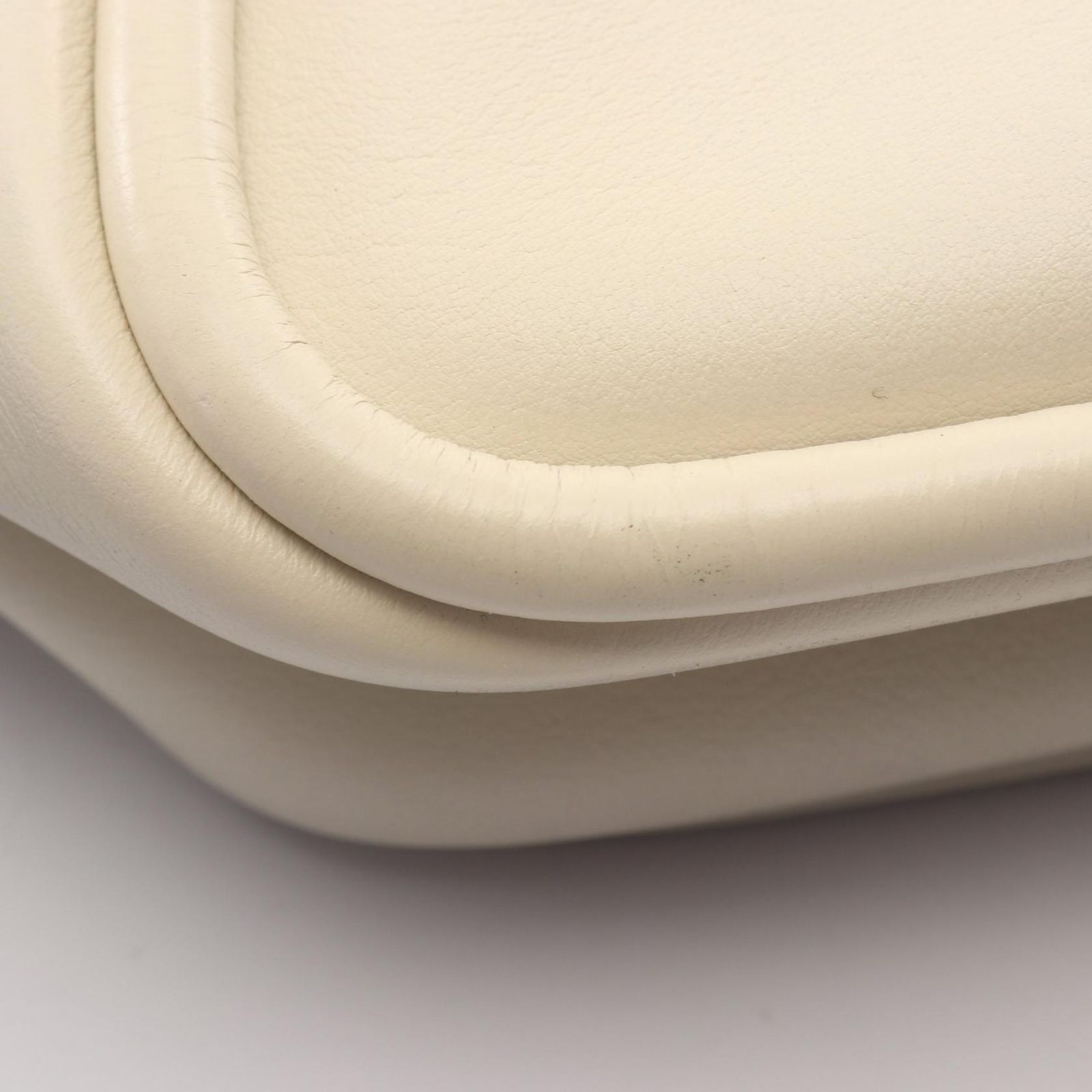Prada Tote Soft Grain Triangle Logo White Leather Mini — view 8