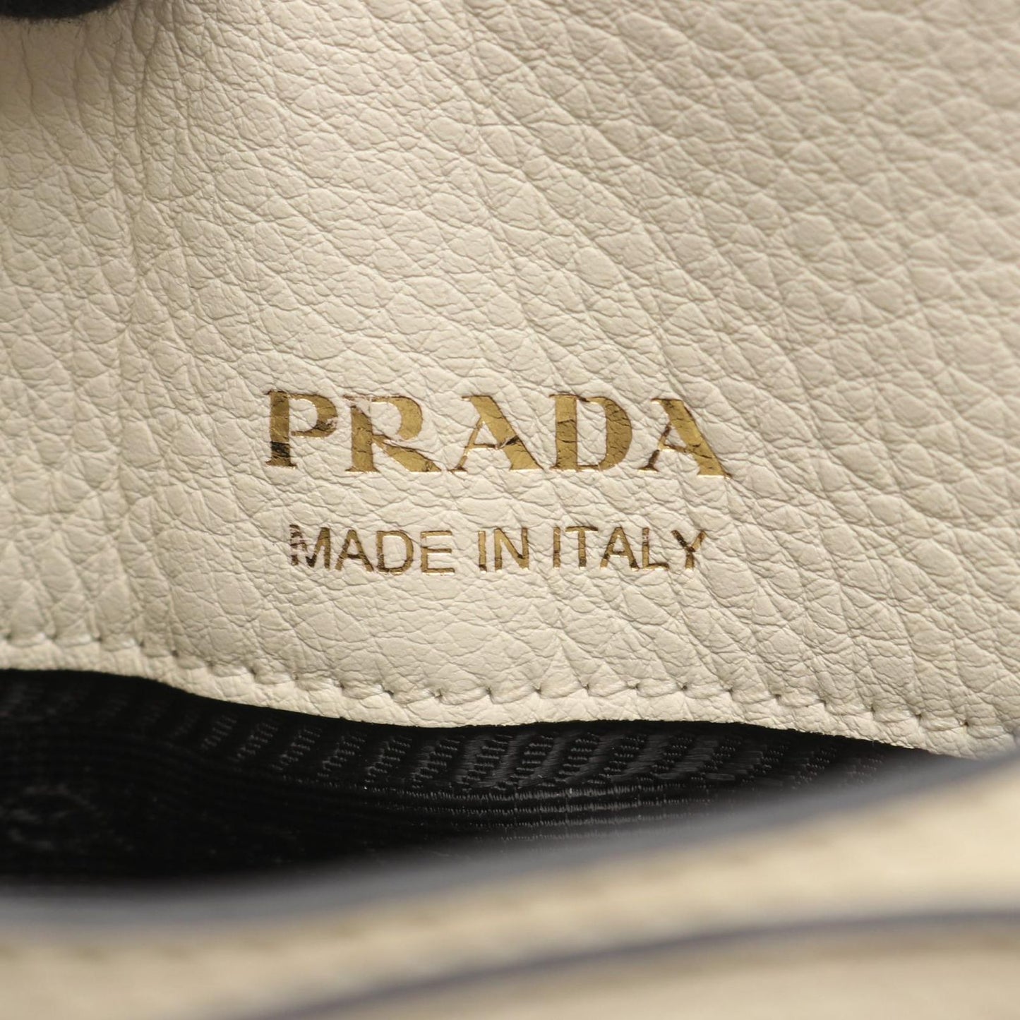 Prada Tote Soft Grain Triangle Logo White Leather Mini — view 4