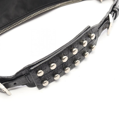 Prada Handbag Triangle Logo Pouch Black Nylon Leather — view 5