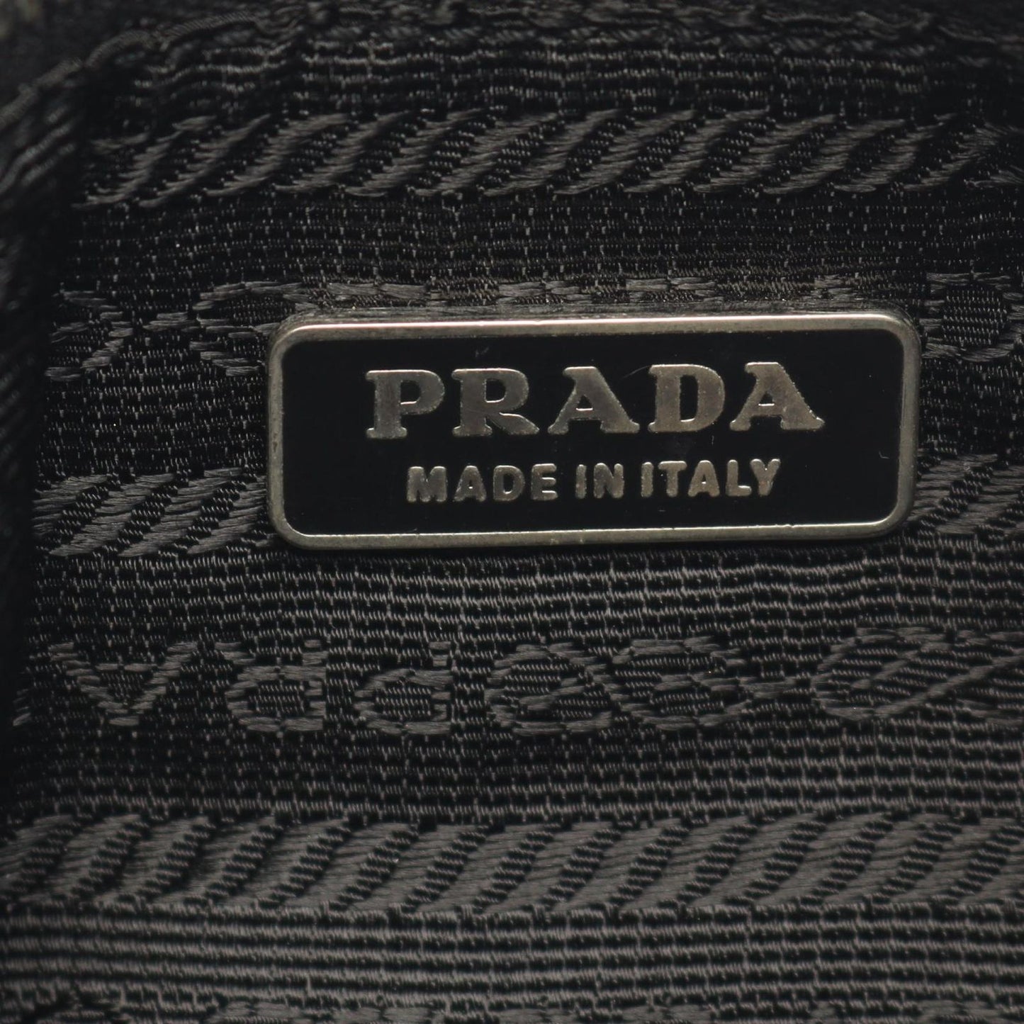Prada Handbag Triangle Logo Pouch Black Nylon Leather — view 4
