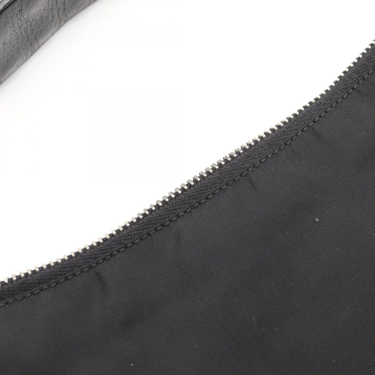 Prada Handbag Triangle Logo Pouch Black Nylon Leather — view 8
