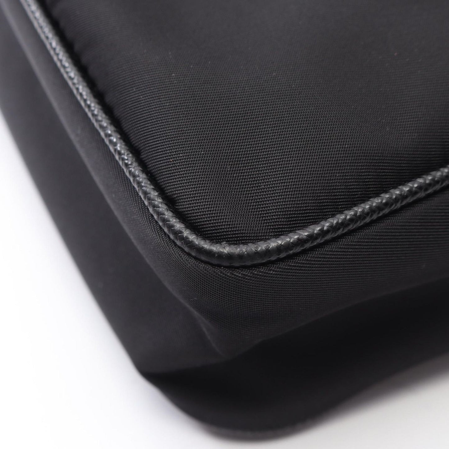 Prada Shoulder Bag Re-Nylon Black Nylon Saffiano Leather Triangle Logo — view 6