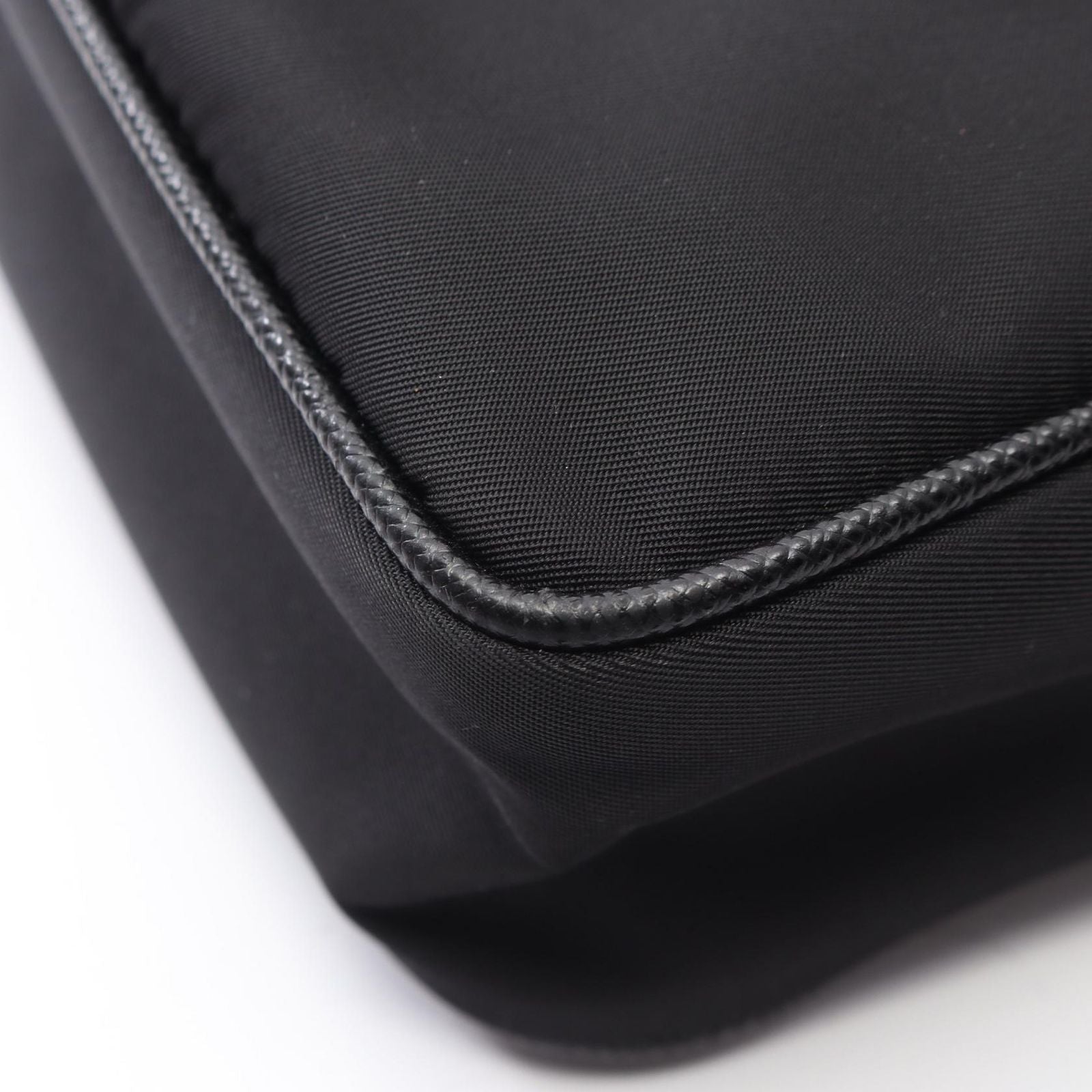 Prada Shoulder Bag Re-Nylon Black Nylon Saffiano Leather Triangle Logo — view 6