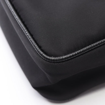 Prada Shoulder Bag Re-Nylon Black Nylon Saffiano Leather Triangle Logo — view 6