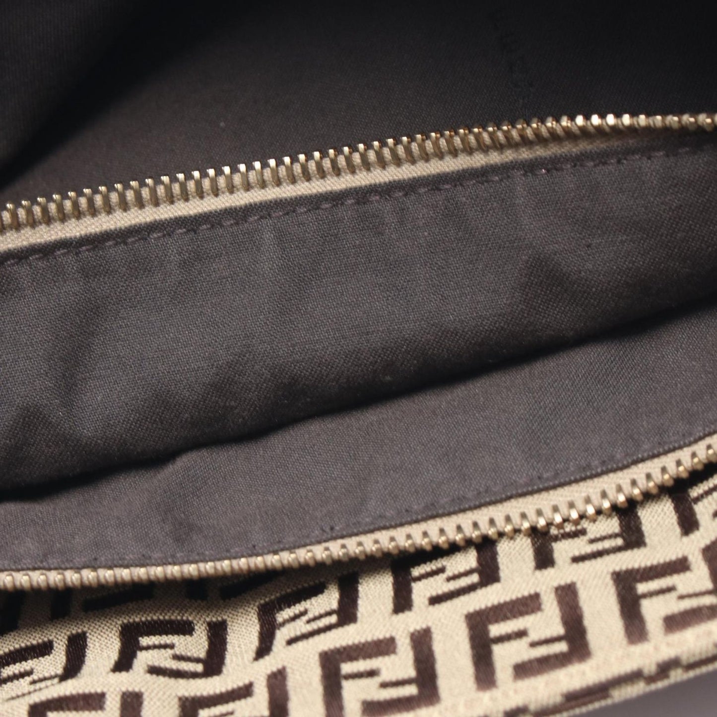Fendi Tote Zucchino Beige Canvas Leather — view 5