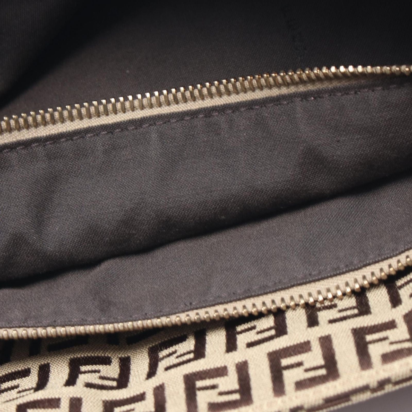 Fendi Tote Zucchino Beige Canvas Leather — view 5