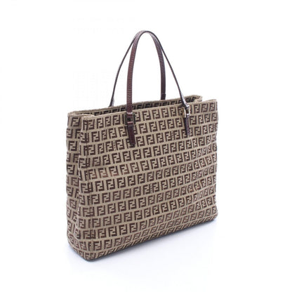 Fendi Tote Zucchino Beige Canvas Leather — view 2