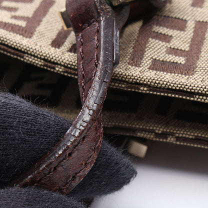 Fendi Tote Zucchino Beige Canvas Leather — view 8