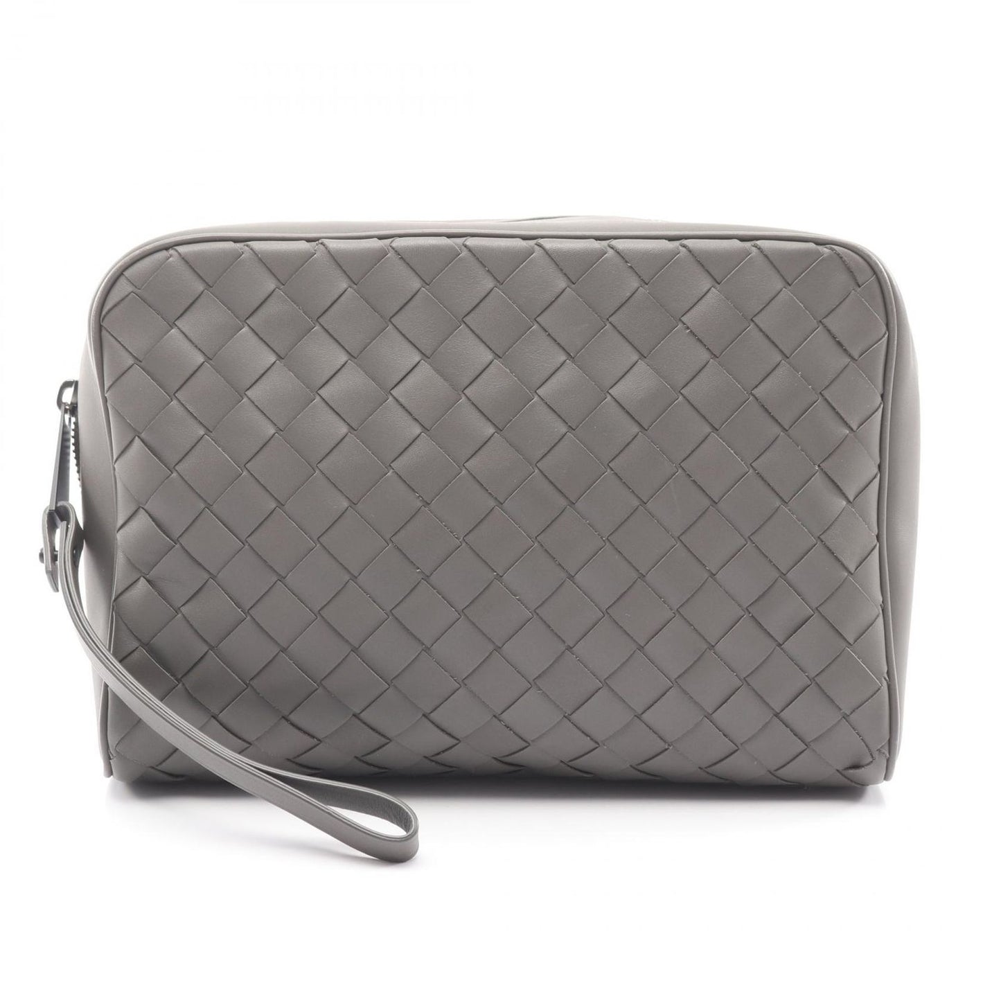 Bottega Veneta Clutch Intrecciato Gray Leather