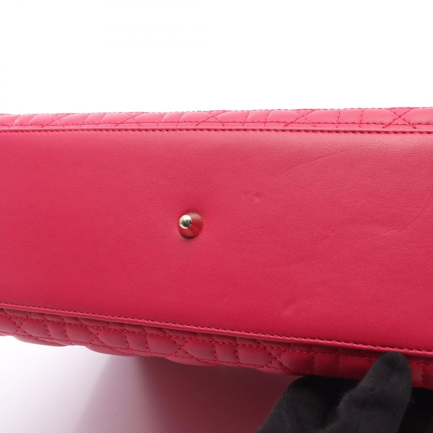 Dior Handbag Lady Dior Large Cannage 2-Way Pink Leather Lady Dior Tote — view 5