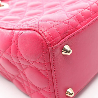 Dior Handbag Lady Dior Large Cannage 2-Way Pink Leather Lady Dior Tote — view 9