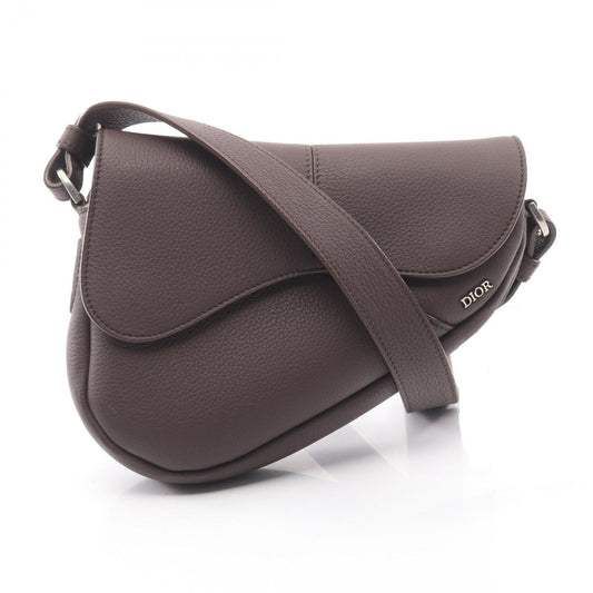 Dior Shoulder Bag Saddle Cross Body Brown Leather