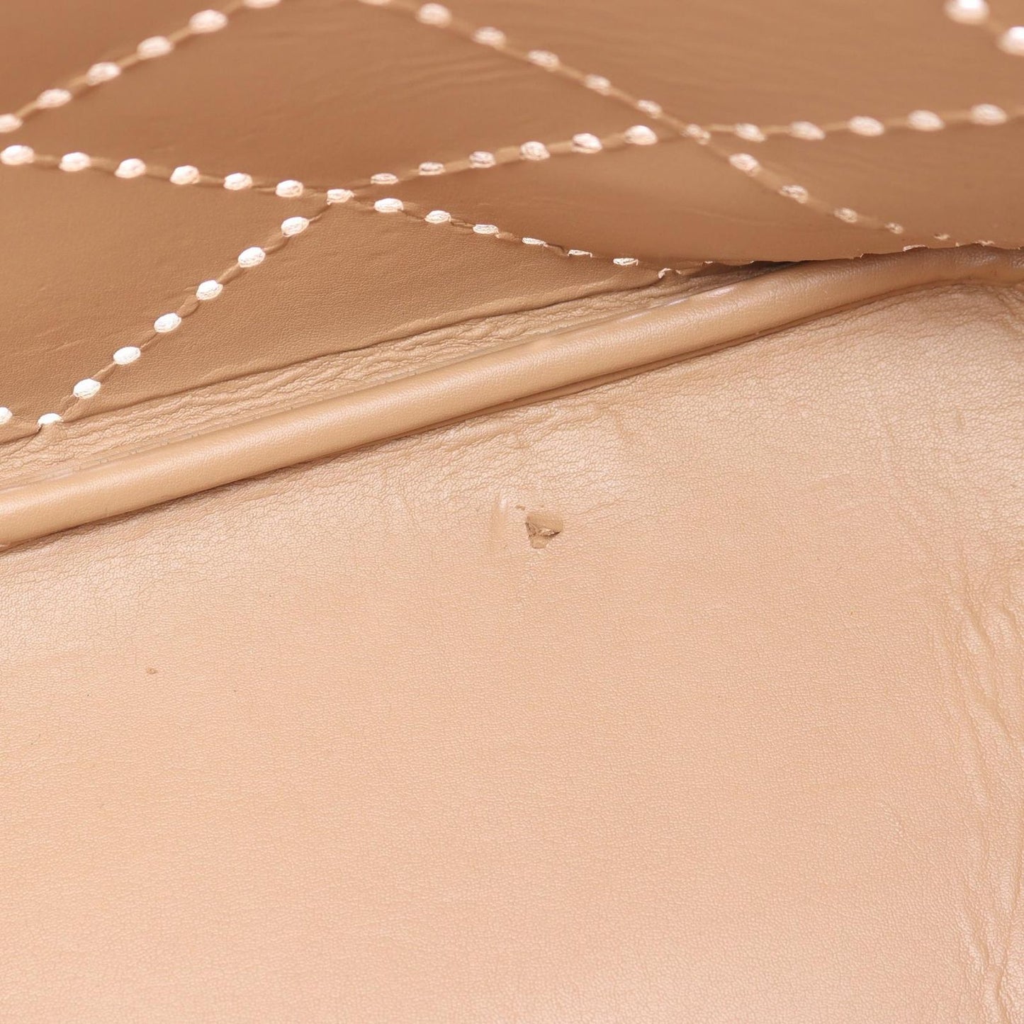 Prada Tote Perforated 2-Way Beige Leather Hand — view 6