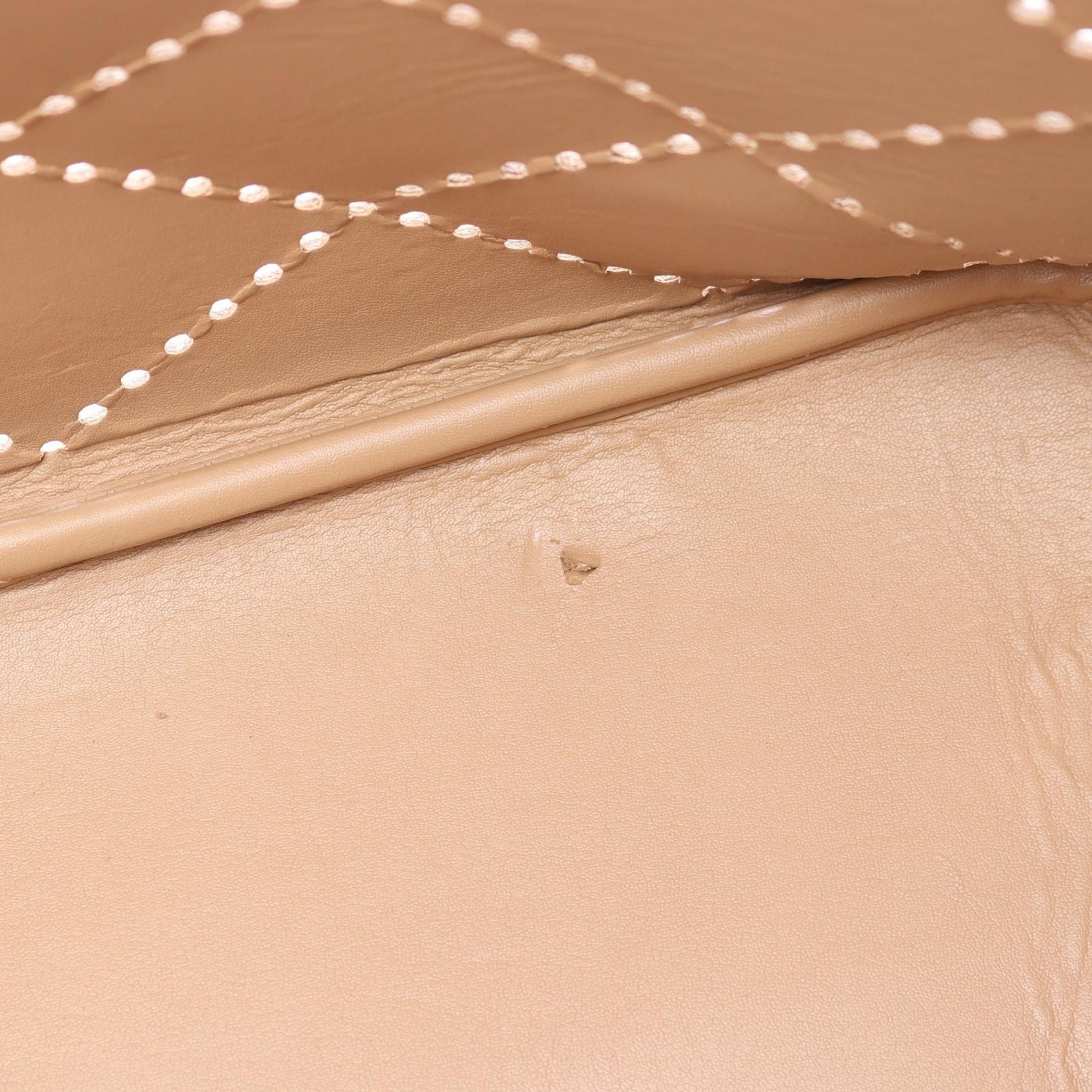 Prada Tote Perforated 2-Way Beige Leather Hand — view 6