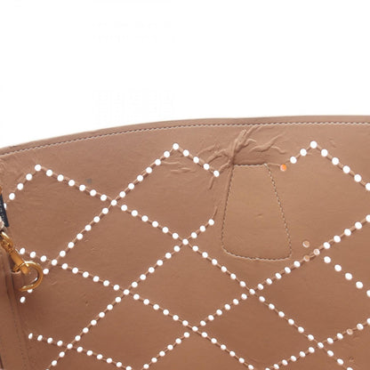 Prada Tote Perforated 2-Way Beige Leather Hand — view 7
