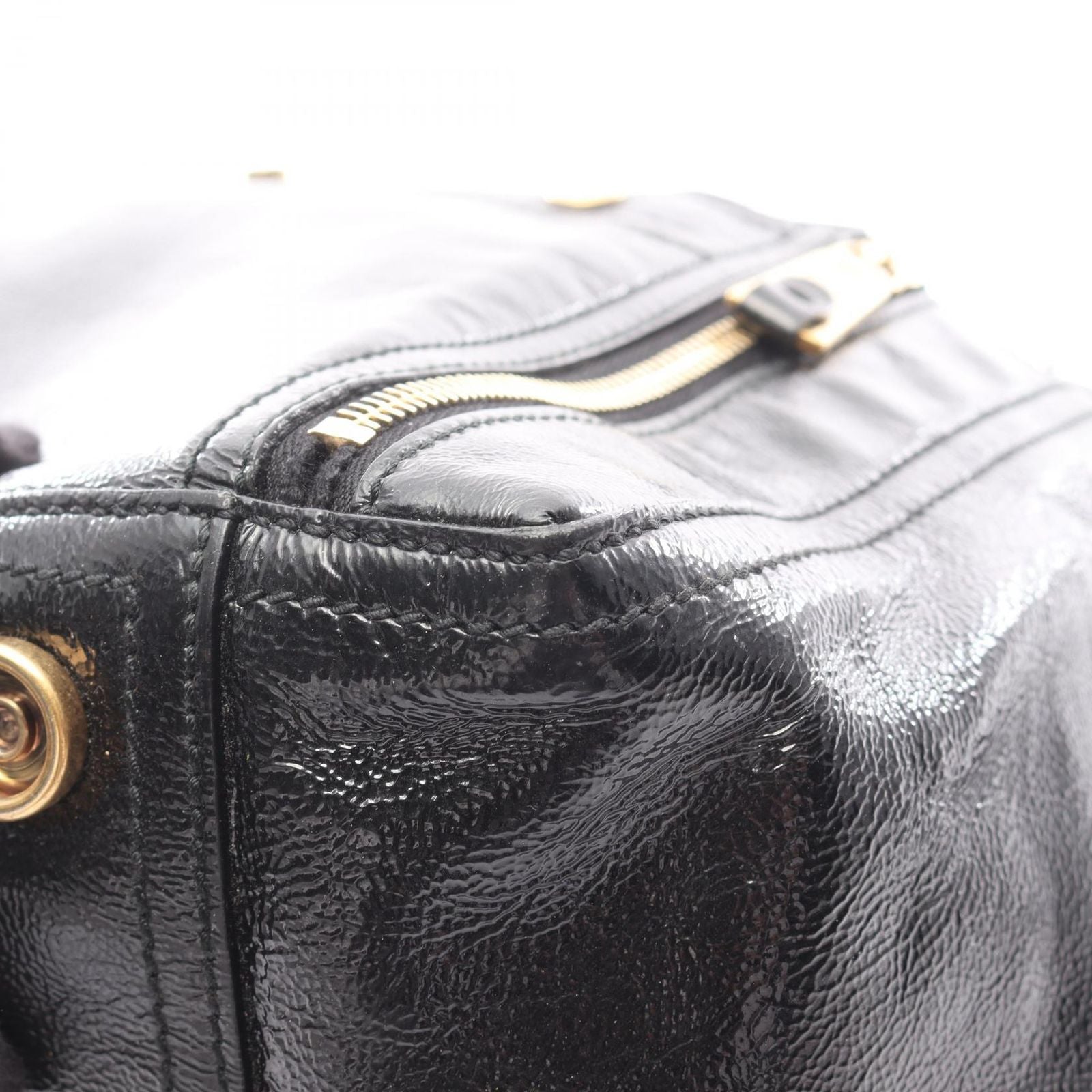 Saint Laurent Yves Tote Downtown Black Patent Leather — view 6