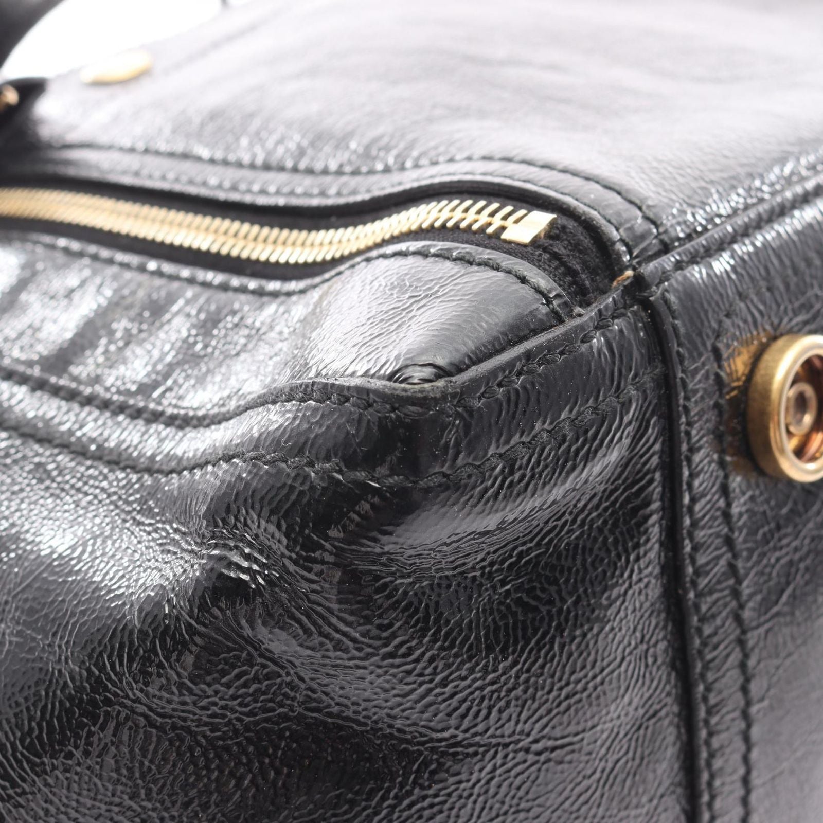 Saint Laurent Yves Tote Downtown Black Patent Leather — view 5