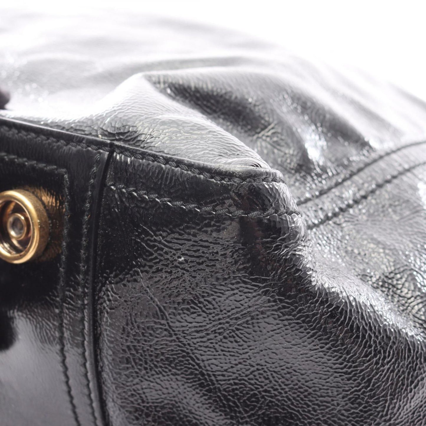 Saint Laurent Yves Tote Downtown Black Patent Leather — view 8