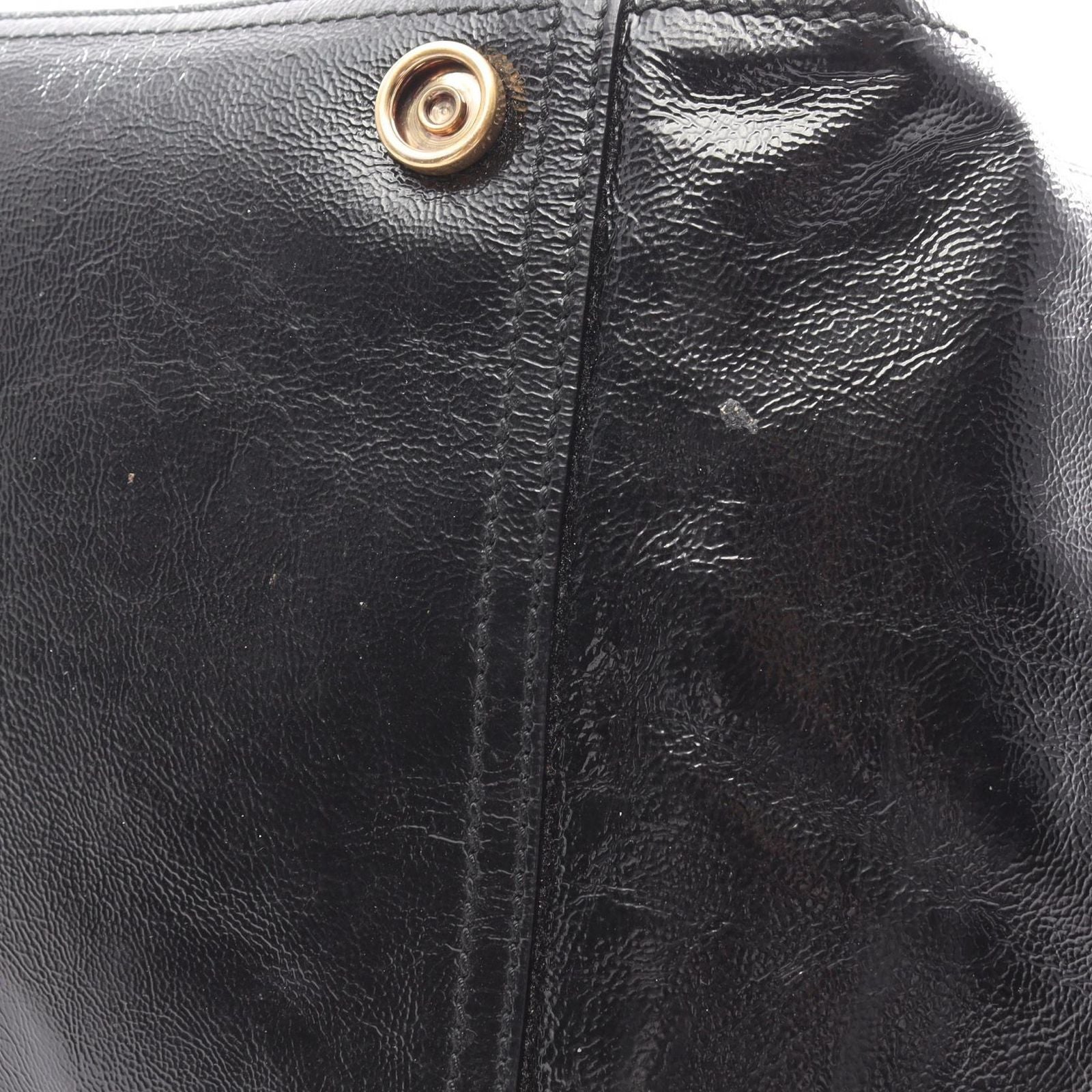 Saint Laurent Yves Tote Downtown Black Patent Leather — view 7