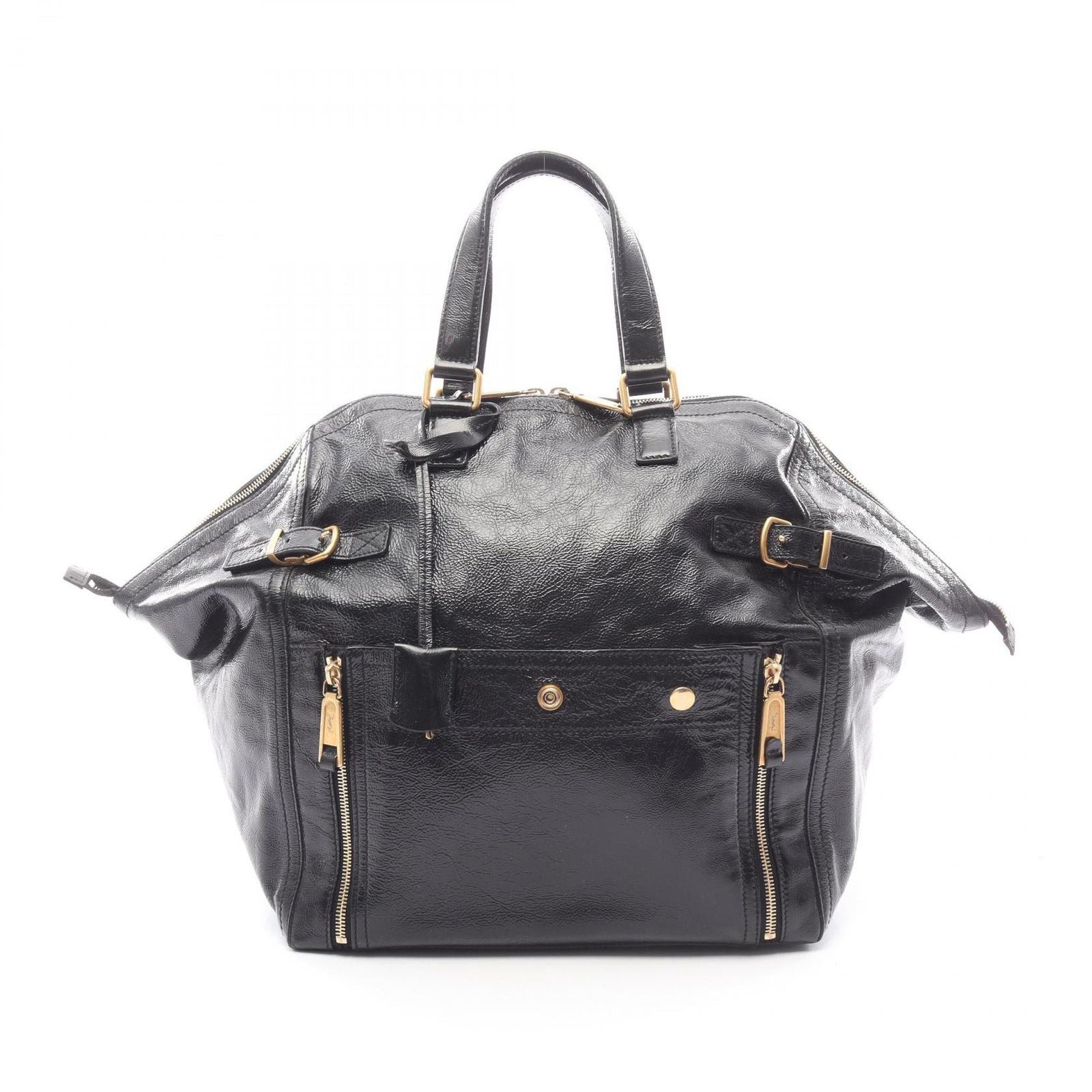 Saint Laurent Yves Tote Downtown Black Patent Leather