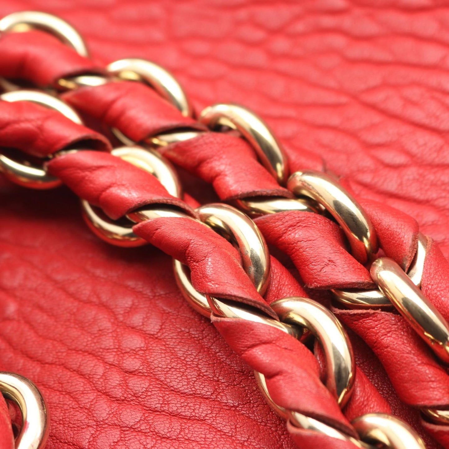 Fendi Tote Mia Red Leather Mia Chain — view 7