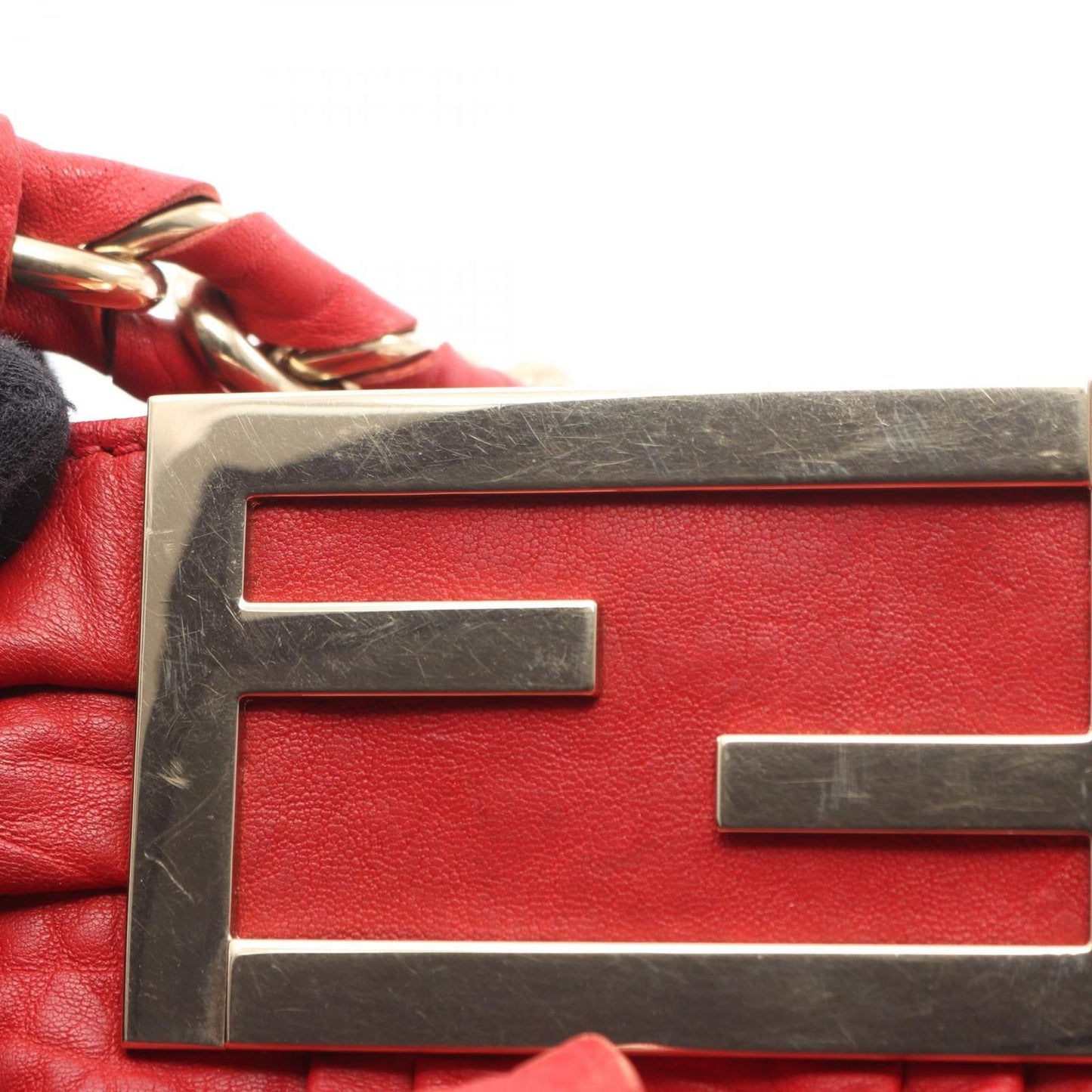 Fendi Tote Mia Red Leather Mia Chain — view 6