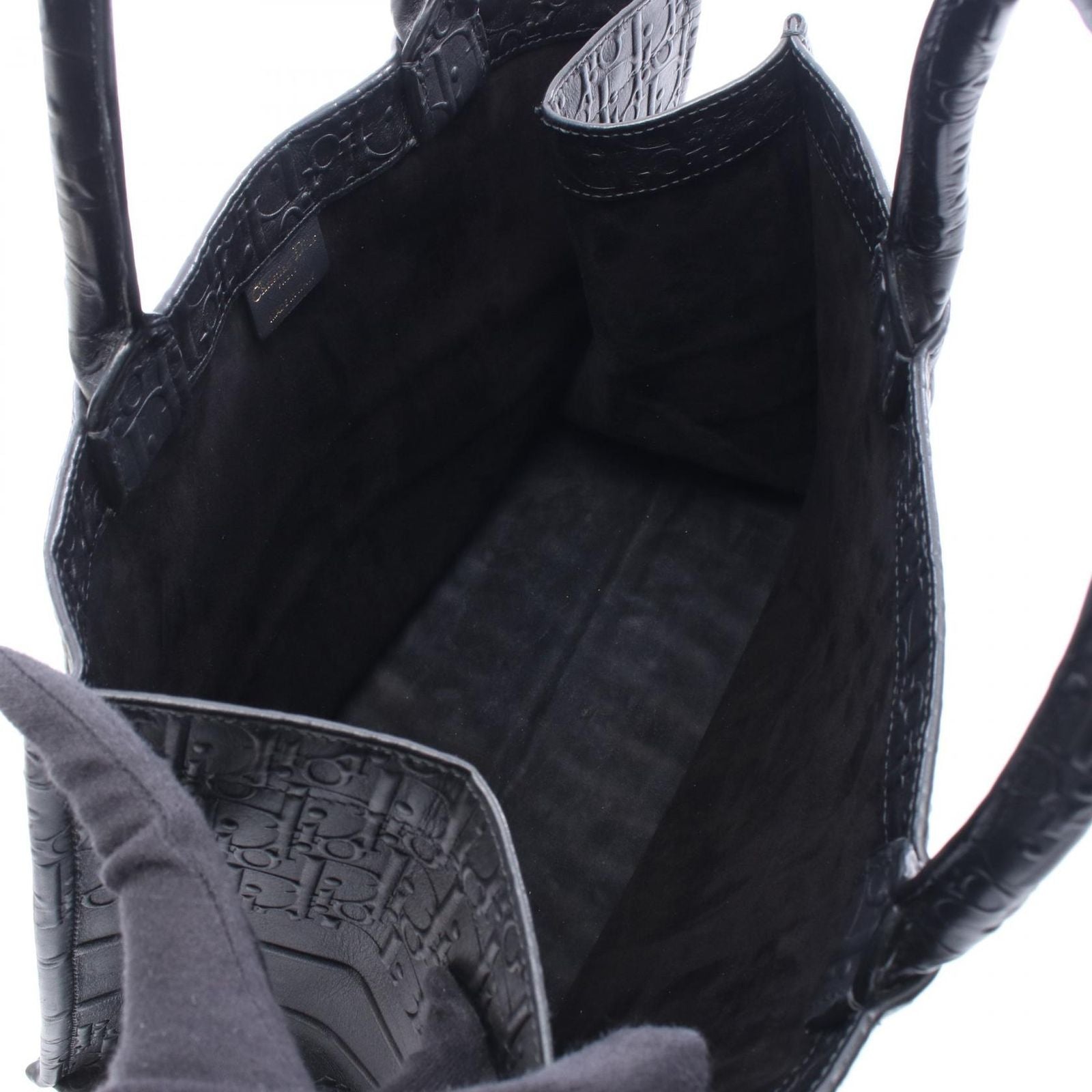 Dior Tote Book Oblique Black Leather Small — view 3