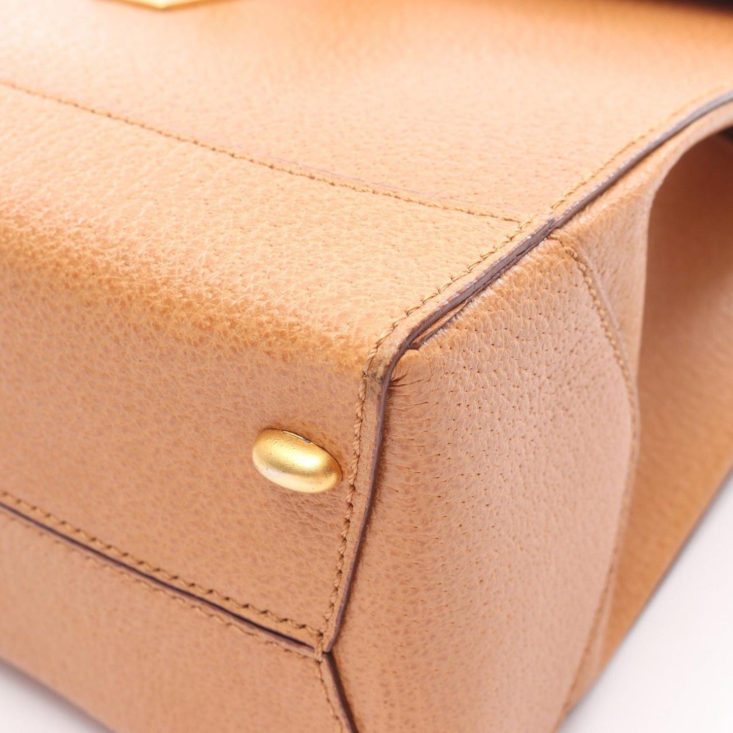 Celine Handbag Top Handle Turnlock 2-Way Natural Leather Shoulder — view 8
