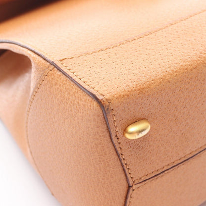Celine Handbag Top Handle Turnlock 2-Way Natural Leather Shoulder — view 7